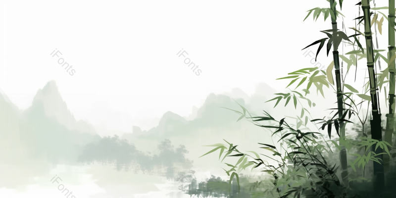水墨中国画山上的竹子,插画/手绘图,插画/手绘图库,插画/手绘图下载,插画/手绘